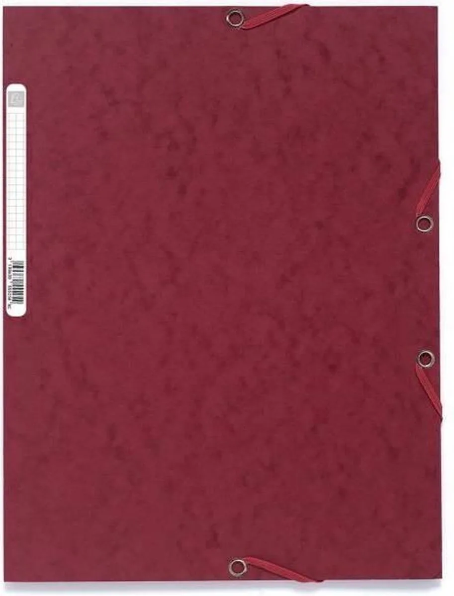 Elastomap 3 kleppen in glanskarton 400g/m2 - A4 - Kersenrood - 55525E van Exacompta in Rood – productfoto