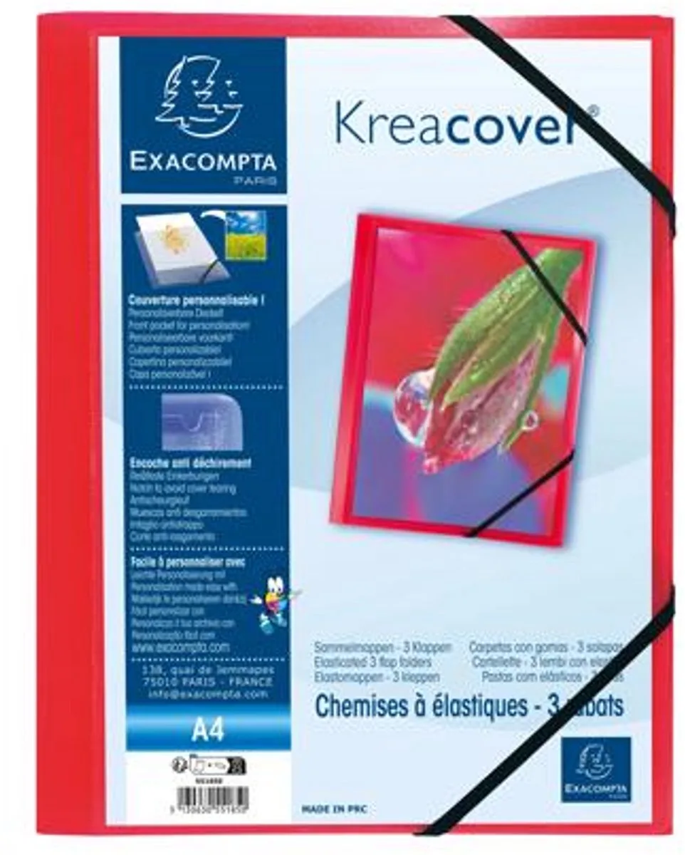 elastomap Kreacover A4 PP by Exacompta in Red – product photo