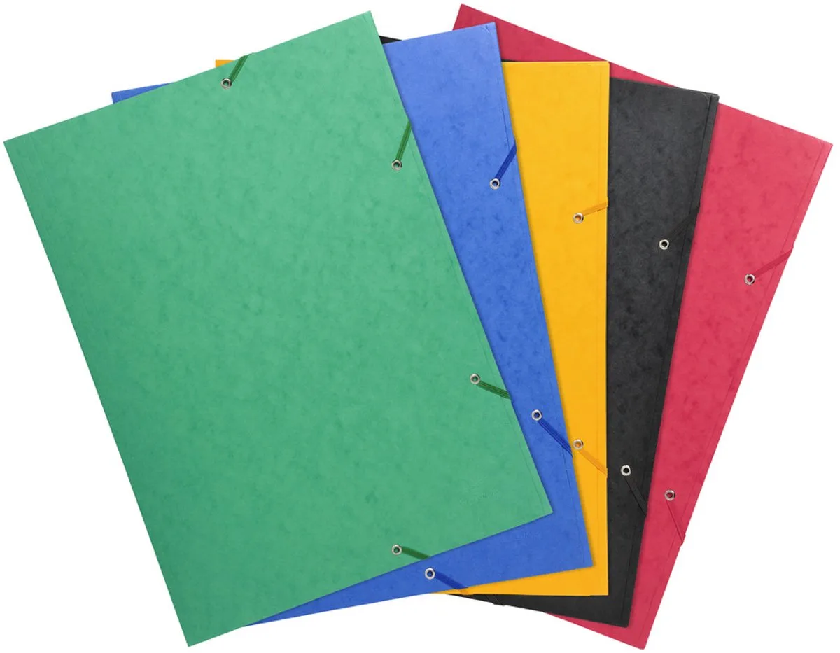 Elastomap met 3 kleppen in glanskarton 600gm2 - A3 - 59503E de Exacompta en Rouge – photo produit