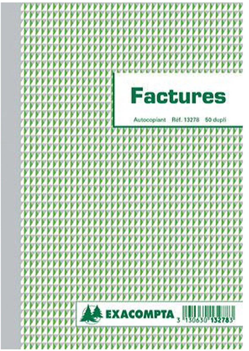 Exaclair Factuurboek Dubbel, 297 x 210 mm de Exacompta en Noir – photo produit