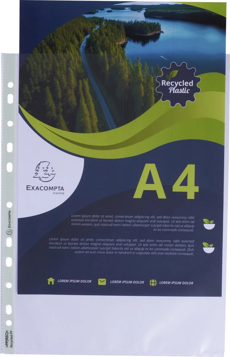 Exacompta 10x 100 showtassen in gerecyclede PP Forever 6/100e - 5320E van Exacompta in Kristal doorschijnend – productfoto
