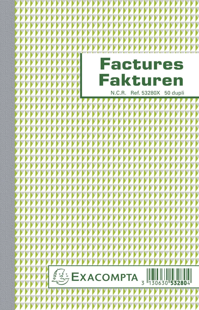Exacompta 10x Facturen 21x13,5cm 50 blad doorschrijfpapier dupli Tweetalig - - 53280X från Exacompta i Ander – produktbild