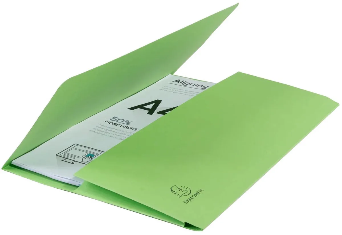 Exacompta 10x FOREVER® Pak van 10 pocketmappen 290g/m2 - 24x32cm voor A4 - 46973E von Exacompta in Fel groen – Produktfoto
