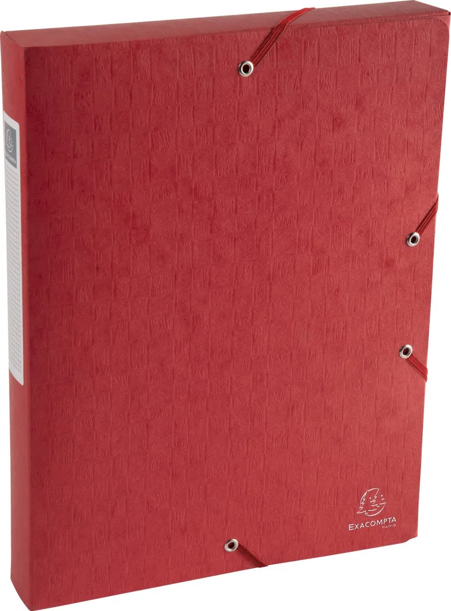 Exacompta 10x Klasseerdoos Scotten Rug 40mm - A4 - 50815E van Exacompta in Rood – productfoto