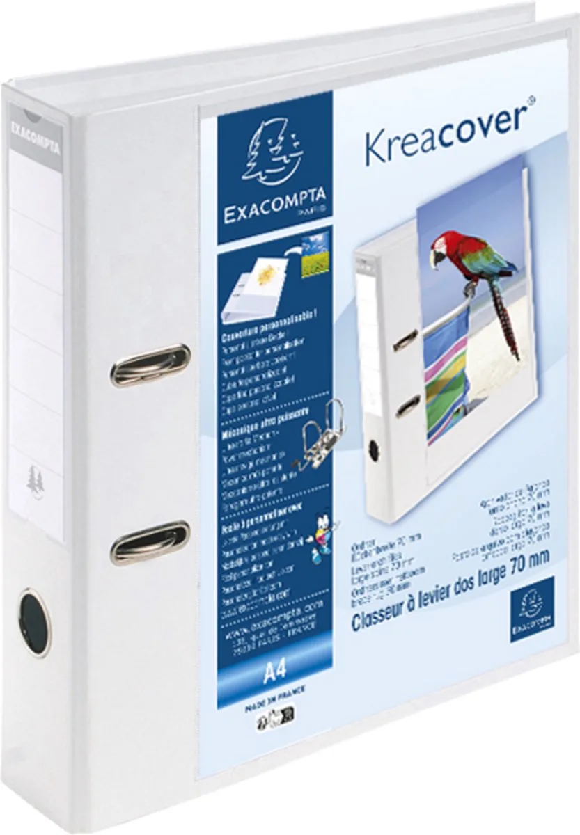 Exacompta 10x Kreacover®Prem'Touch® ordner met hefboom met rug 70mm - A4 - 53789E by Exacompta in White – product photo