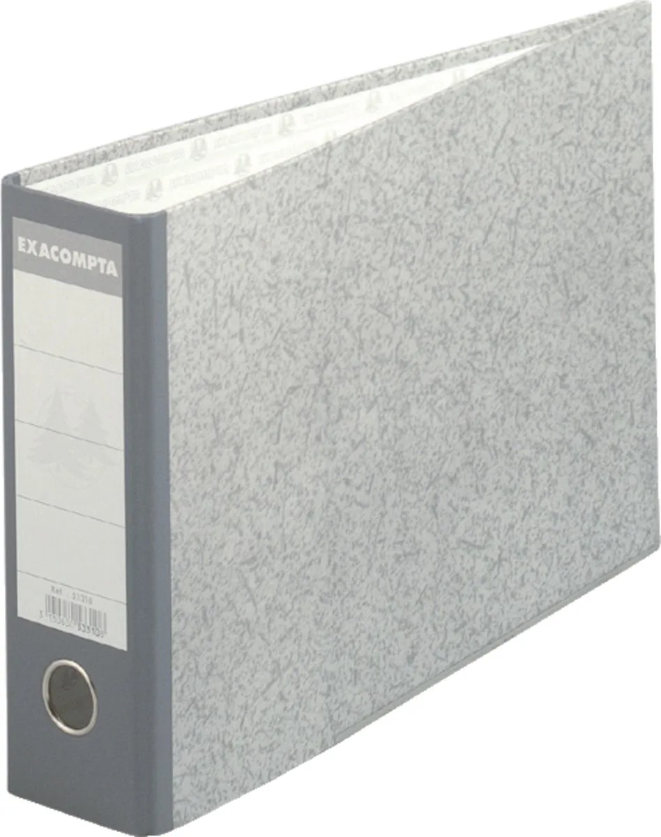 Exacompta 10x Ordner met hefboom in grijs gemarmerd karton - rug 70mm - A4 horizontaal - 53310E by Exacompta in Grijs-Grijze rug – product photo