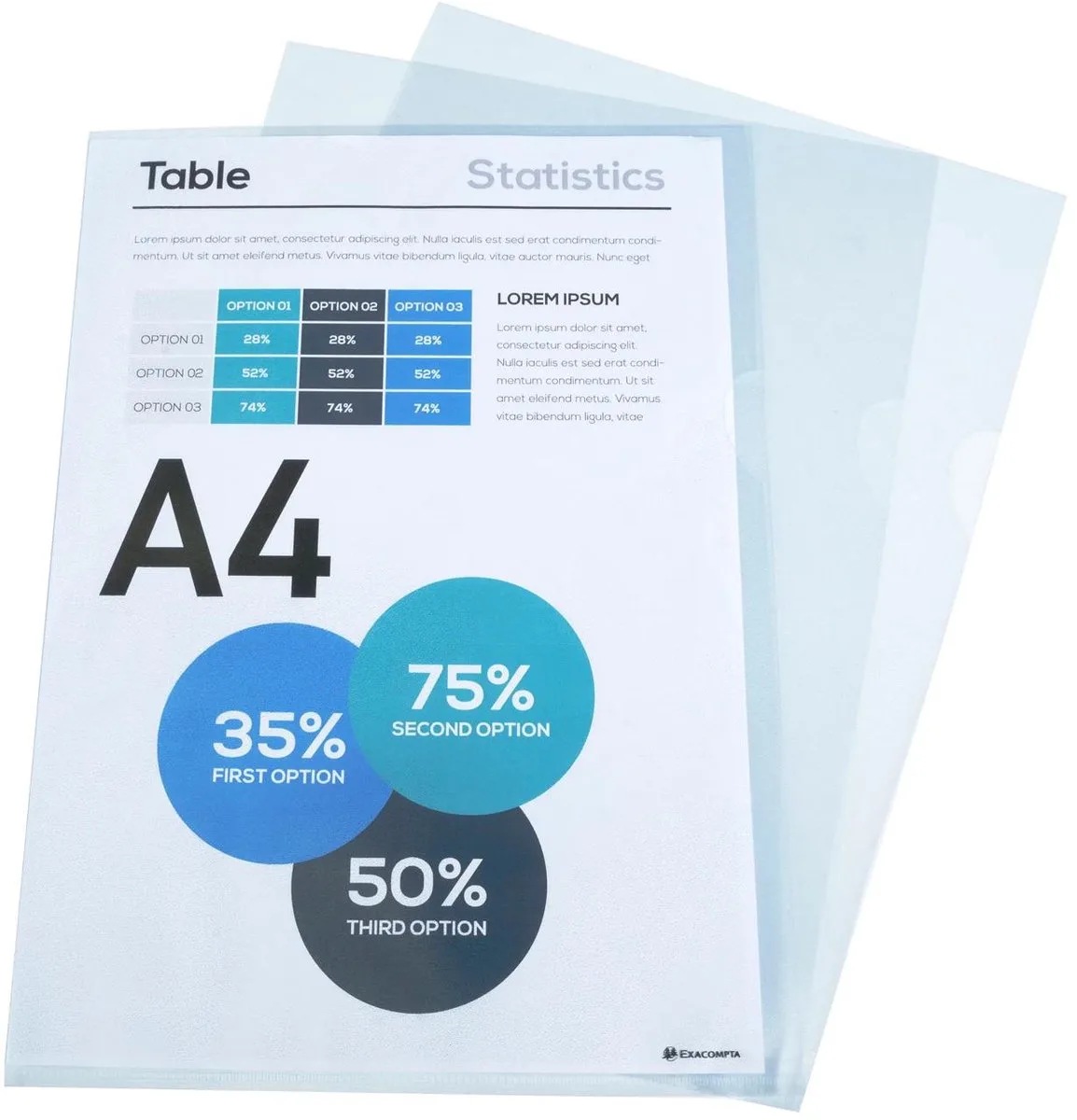 Exacompta 10x Pak 100 L-mappen - gestructureerde PP 12/100e - A4 - 58500E by Exacompta in Transparent – product photo