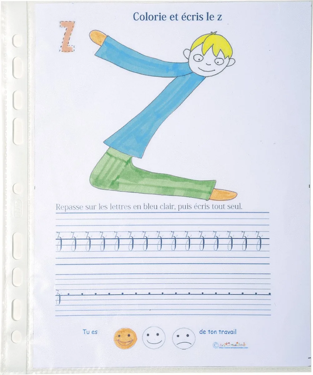 Exacompta 10x Pak van 10 geperforeerde showtassen gekorrelde PP 5/100ste - 17x22cm - schoolformaat - 5120E by Exacompta in Transparent – product photo