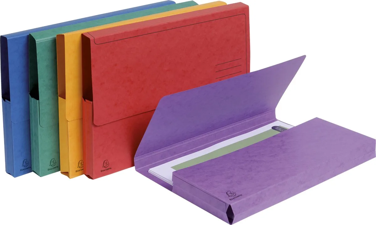 Exacompta 10x Pak van 5 pocketmappen in glanskarton 265g/m2 - 24x32cm A4 - 4790E van Exacompta in Geassorteerd – productfoto