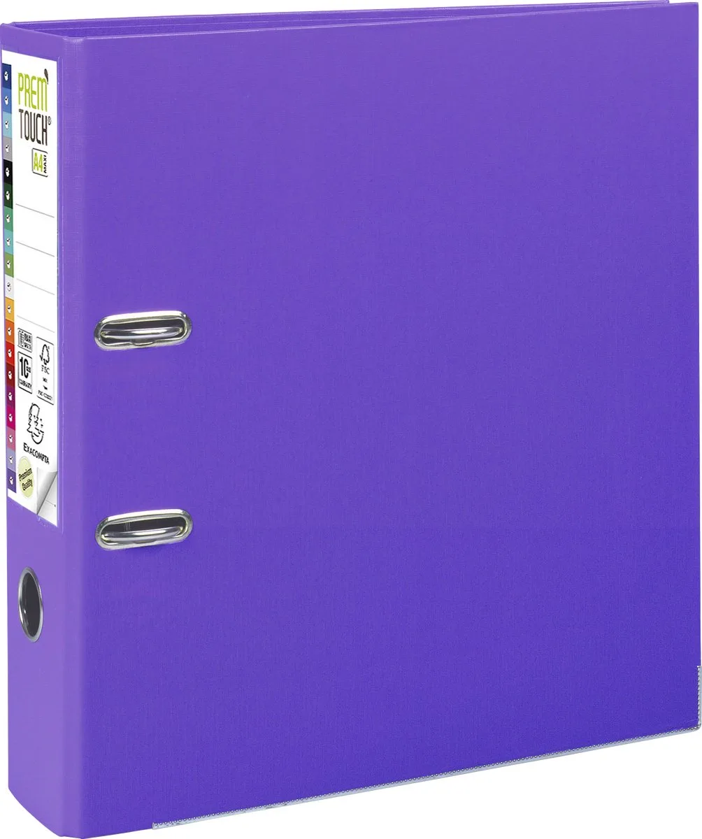 Exacompta 10x Prem'Touch® PP Ordner met hefboom - Rug 80mm - A4 maxi - 53357E by Exacompta in Purple – product photo