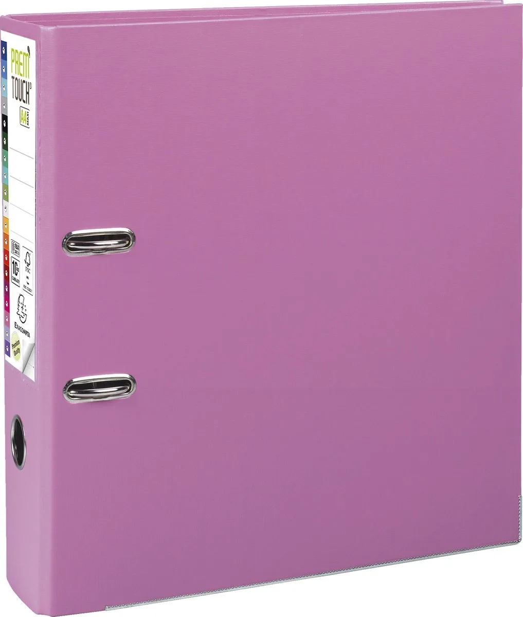 Exacompta 10x Prem'Touch® PP Ordner met hefboom - Rug 80mm - A4 maxi - 53355E van Exacompta in Roze – productfoto
