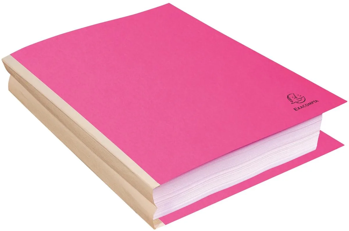 Exacompta 10x ROCK''S Pak van 10 dossiermappen met balg en linnen rug -320g/m2 - 24x32cm - 416003E de Exacompta en Rose – photo produit