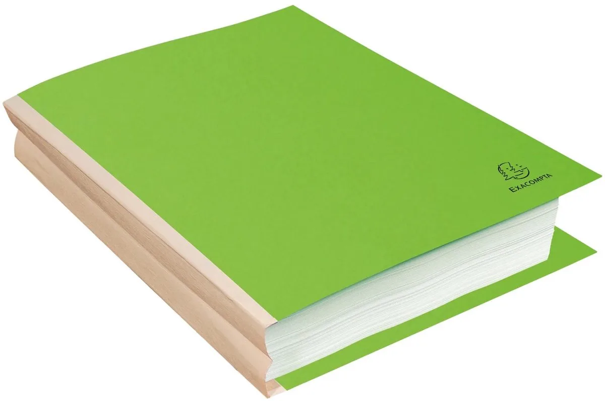 Exacompta 10x ROCK''S Pak van 10 dossiermappen met balg en linnen rug -320g/m2 - 24x32cm - 416007E by Exacompta in Green – product photo
