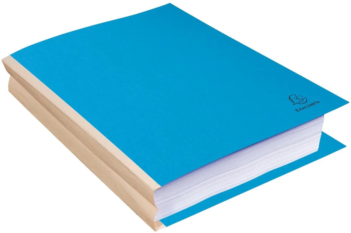 Exacompta 10x ROCK''S Pak van 10 dossiermappen met balg en linnen rug -320g/m2 - 24x32cm - 416002E by Exacompta in Blue – product photo