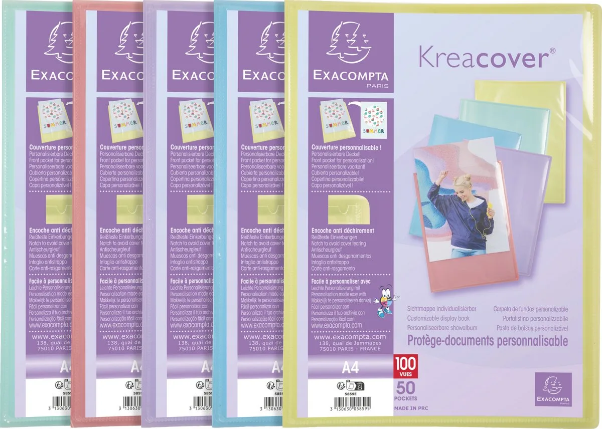 Exacompta 10x Showalbum in polypropyleen Kreacover Pastel 100 zichten - A4 - 5859E by Exacompta in Geassorteerd – product photo