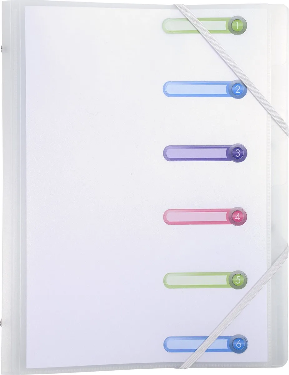 Exacompta 10x Sorteermap PP met 3 kleppen en 6 vakken A4 - Chromaline - 56177E by Exacompta in Kleurloos – product photo