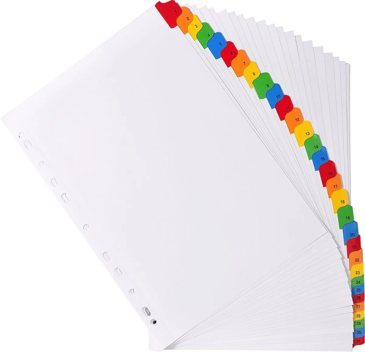 Exacompta 10x Tabbladen karton 160g - geplastificeerde, gekleurde tabs - 31 tabs - 1 tot 31 - A4 - 1131E by Exacompta in White – product photo