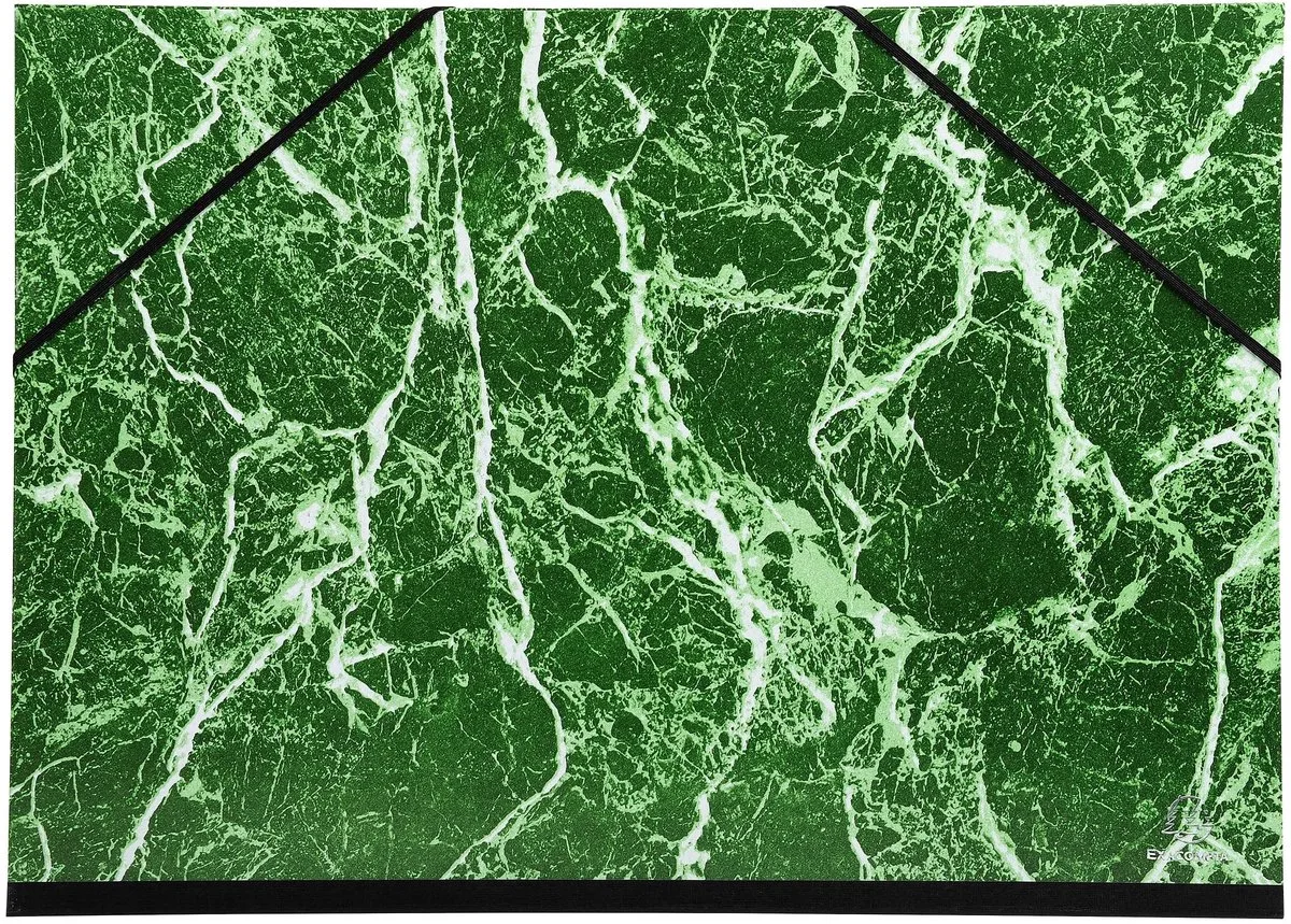 Exacompta 10x Tekenmap gemarmerd vernist papier met elastieken 32x45 - A3 - 632E de Exacompta en Vert – photo produit