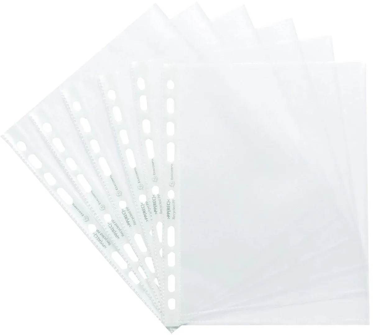 Exacompta 10x Zakje met 50 geperforeerde showtassen in gerecycled PP Forever 6/100e - A5 - 51100E by Exacompta in Doorschijnend – product photo