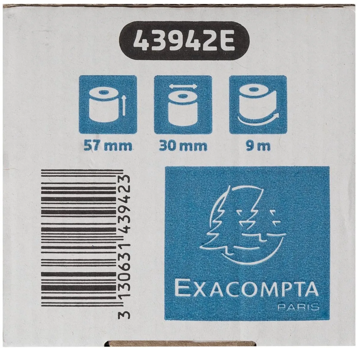Exacompta 120x Telrol voor bankterminal 57x30mm - 1 laag thermisch papier 52g/m2 - Safe Contact - 43942E van Exacompta in Wit – productfoto