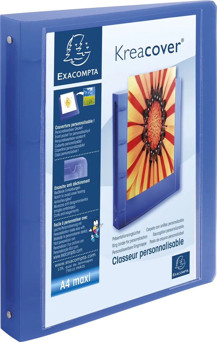 Exacompta 12x Kreacover Ringband Chromaline PP 10/10de met 4 ringen van 30mm - A4 maxi - 51869E by Exacompta in Geassorteerd – product photo