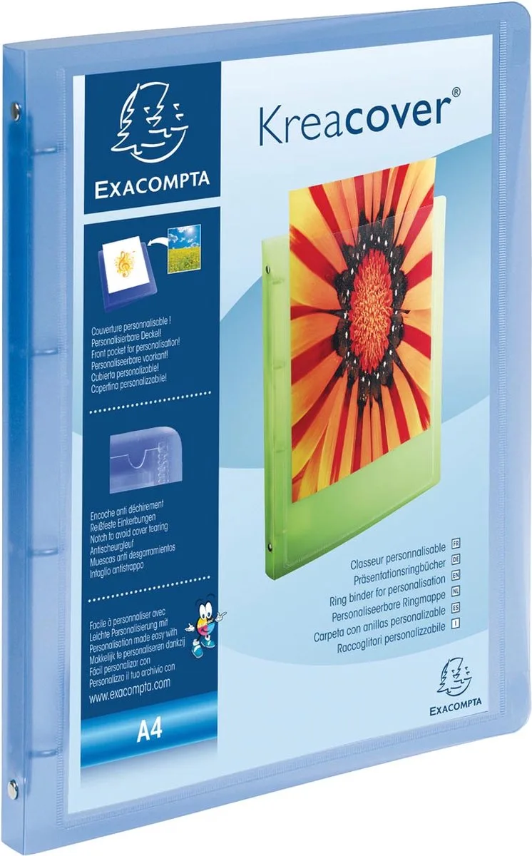 Exacompta 12x Kreacover Ringband Chromaline PP 5/10de met 4 ringen van 15mm - A4 - 51962E by Exacompta in Blue – product photo