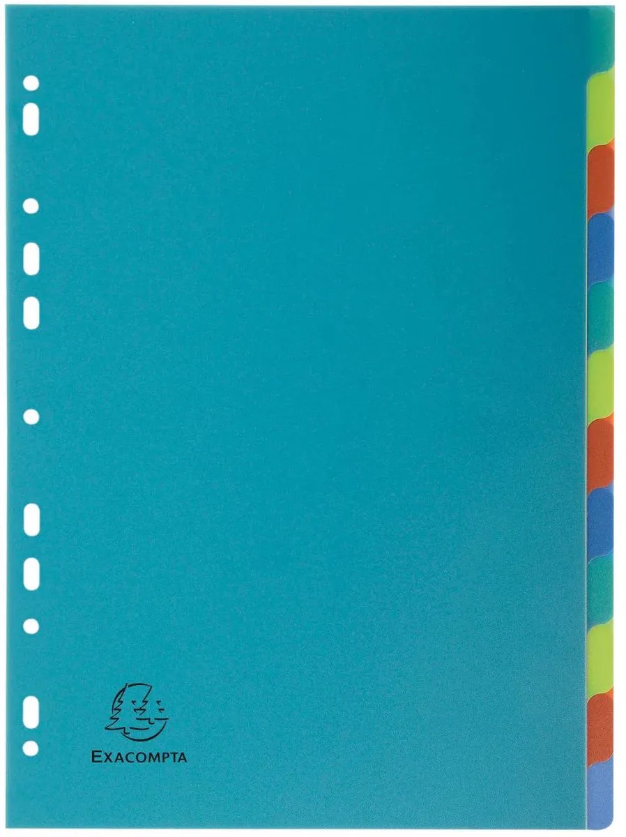 Exacompta 15x FOREVER®PP Tabbladen - 12 tabs - A4 - 2712E van Exacompta in Geassorteerd – productfoto
