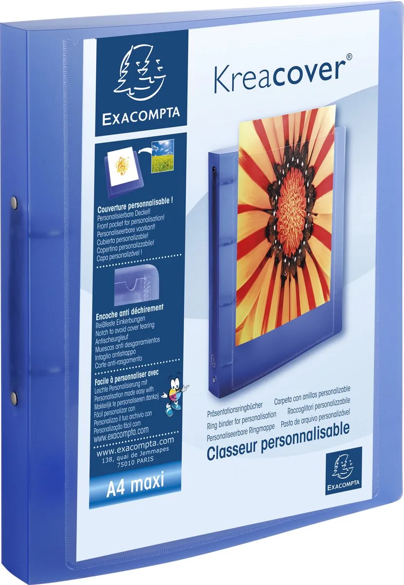 Exacompta 15x Kreacover Ringband Chromaline PP 7/10de met 2 ringen van 30mm - A4 maxi - 54769E de Exacompta en Geassorteerd – photo produit