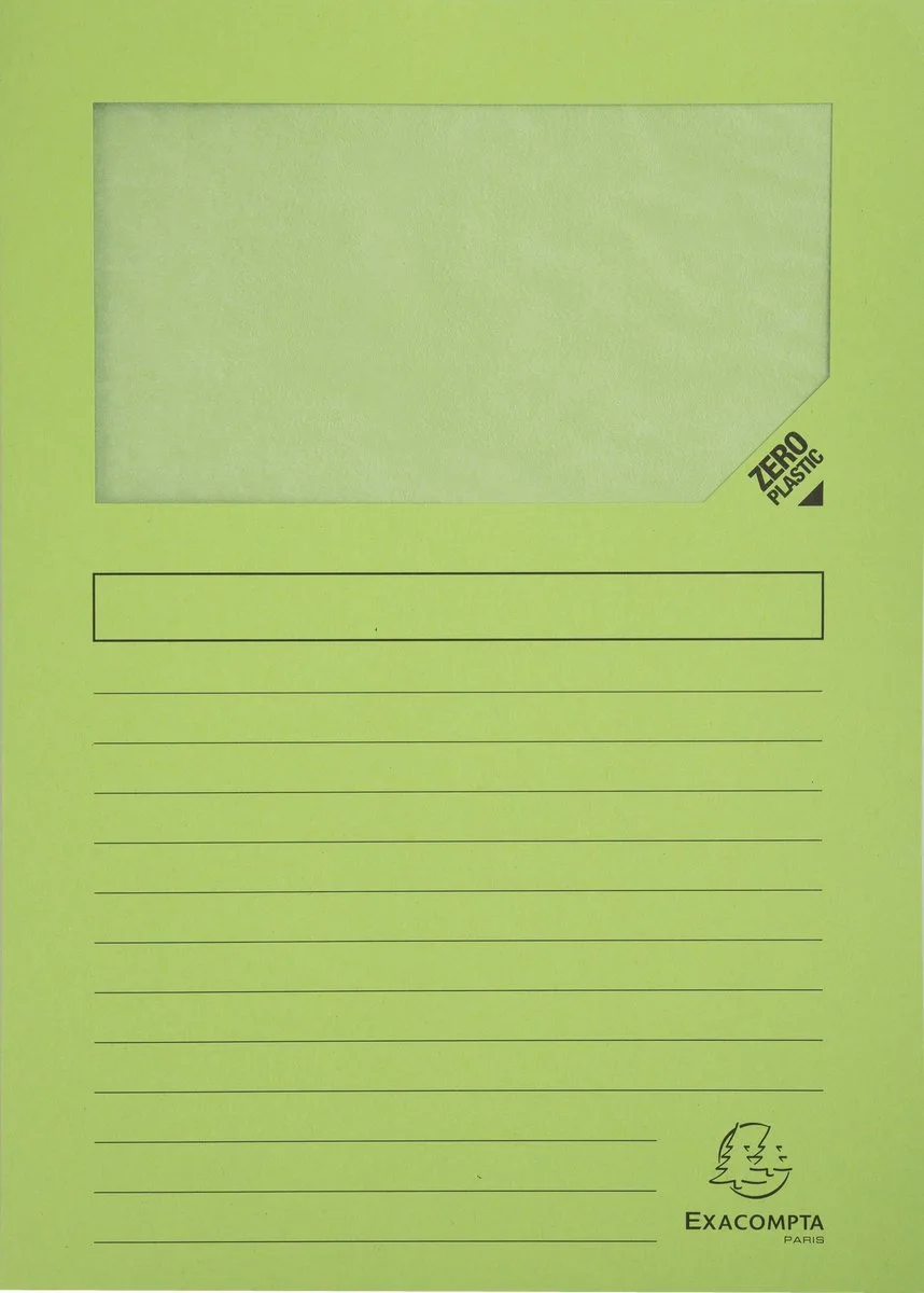 Exacompta 16x FOREVER Pak van 25 venstermappen 120g/m2 - 22x31cm voor A4 - 50253E fra Exacompta i Grasgroen – produktbillede