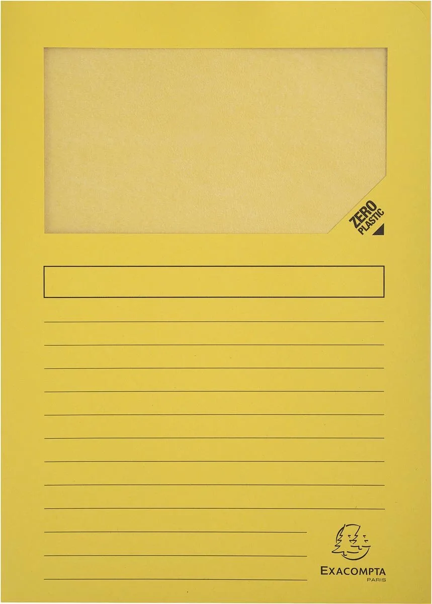 Exacompta 16x FOREVER Pak van 25 venstermappen 120g/m2 - 22x31cm voor A4 - 50259E fra Exacompta i Gul – produktbillede