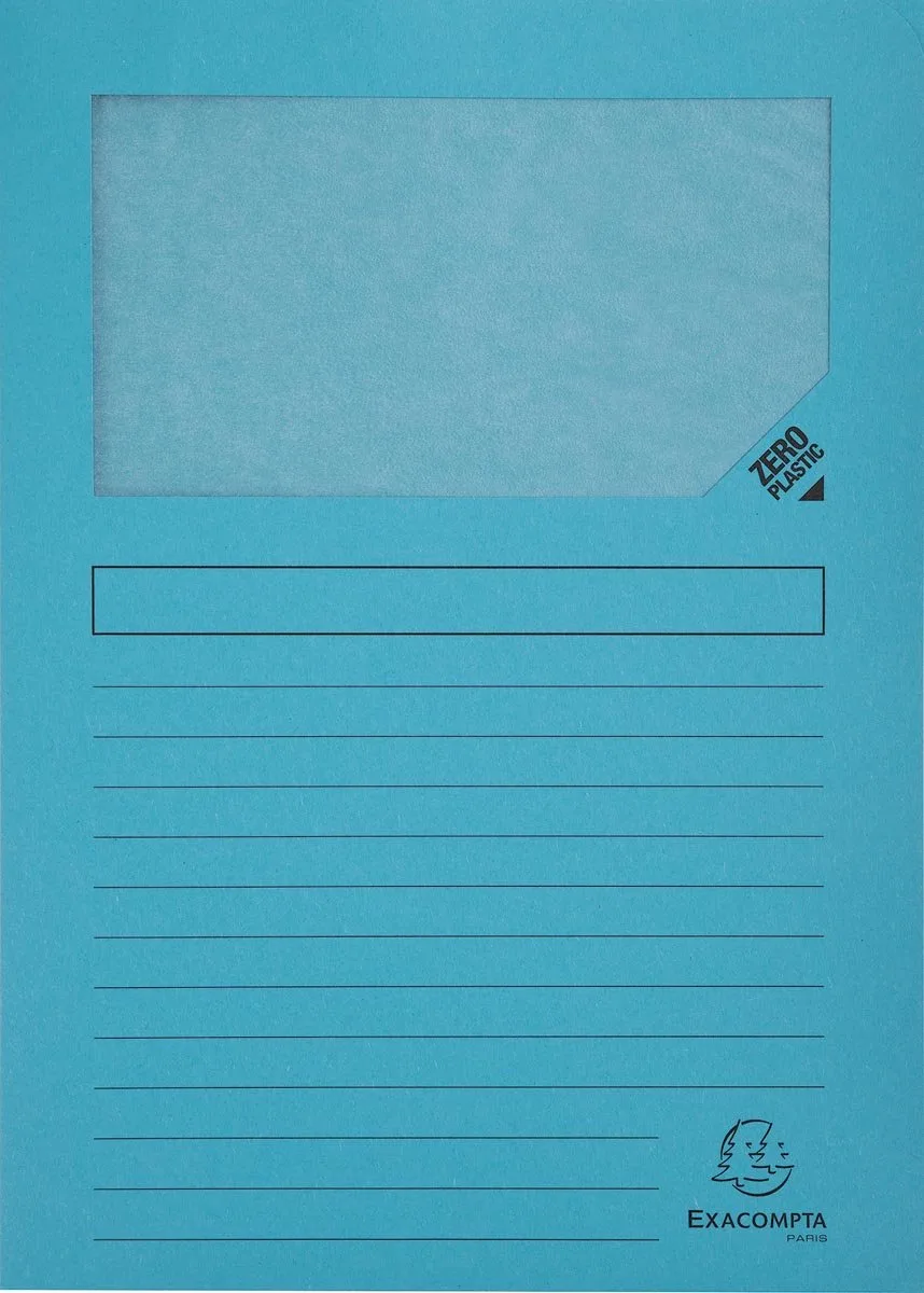 Exacompta 16x FOREVER Pak van 25 venstermappen 120g/m2 - 22x31cm voor A4 - 50252E de Exacompta en Bleu clair – photo produit