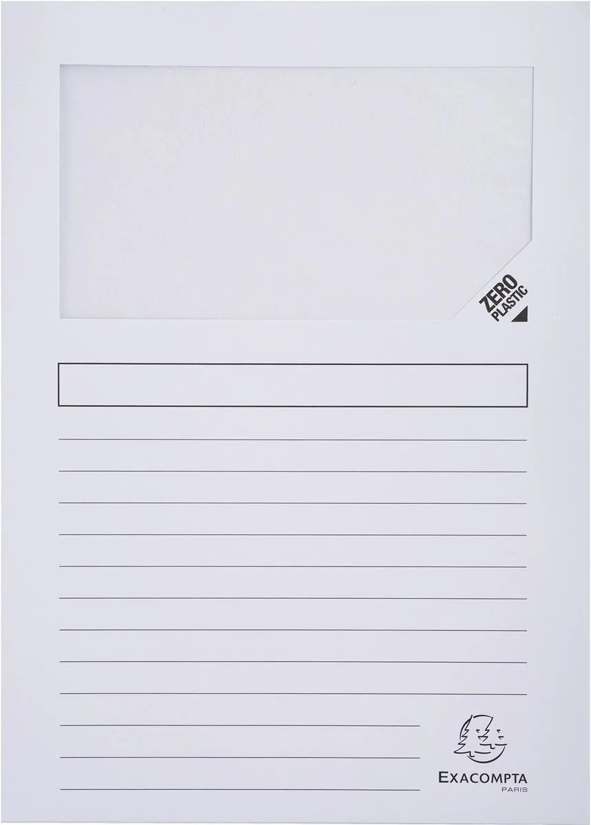 Exacompta 16x FOREVER Pak van 25 venstermappen 120g/m2 - 22x31cm voor A4 - 50270E fra Exacompta i Hvid – produktbillede