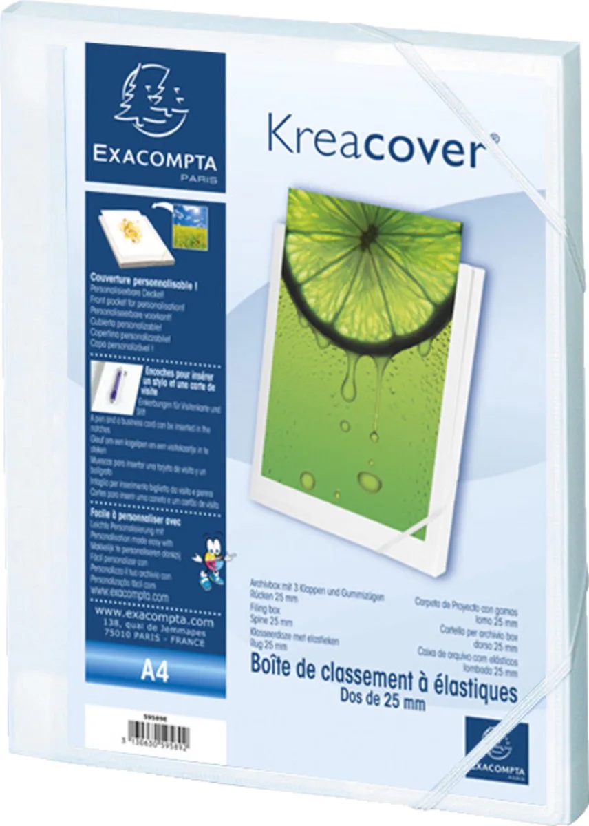 Exacompta 17x Kreacover® PP 7/10de Klasseerdoos Rug 25mm - A4 - 59589E de Exacompta en Blanc – photo produit
