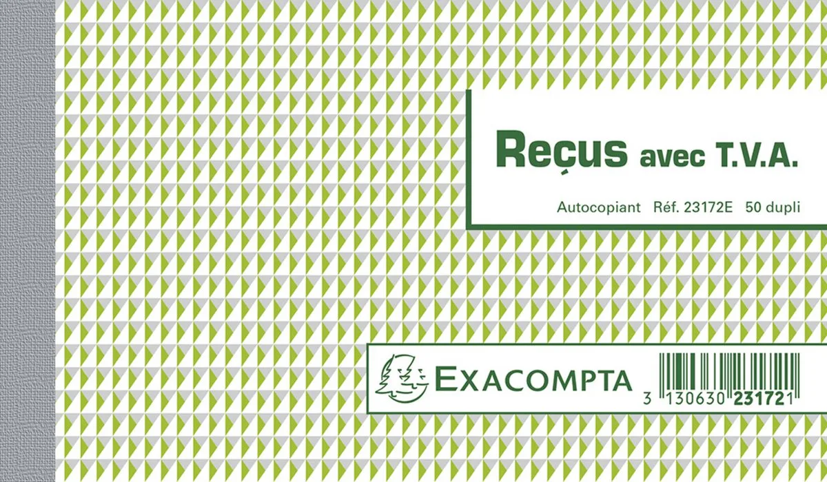 Exacompta 20x Doorschrijfpapier ontvangstbewijzen met btw 10,5x18cm 50 bladen zelfkopiërend papier dupli - - 23172E van Exacompta in Ander – productfoto