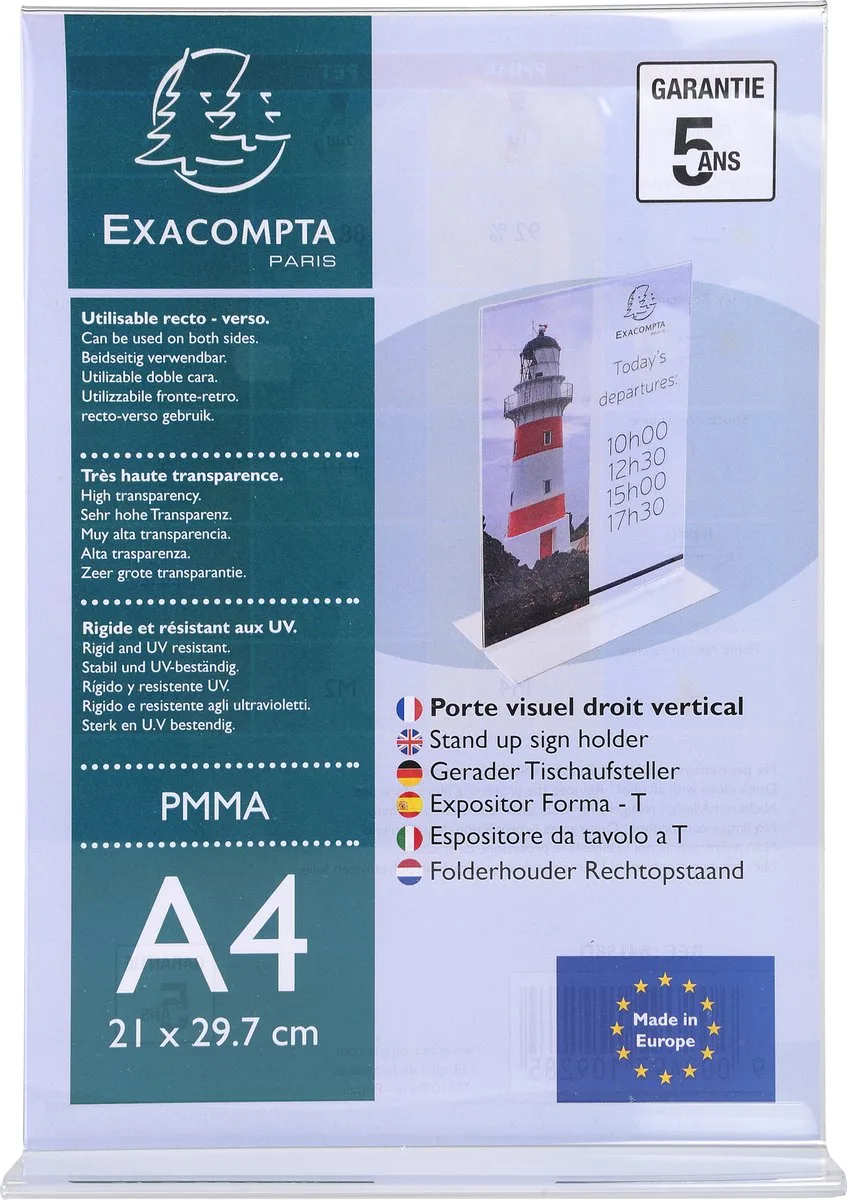 Exacompta 20x Folderhouder Rechtopstaand A4 transparant - Transparant - 84158D de Exacompta en Transparent – photo produit