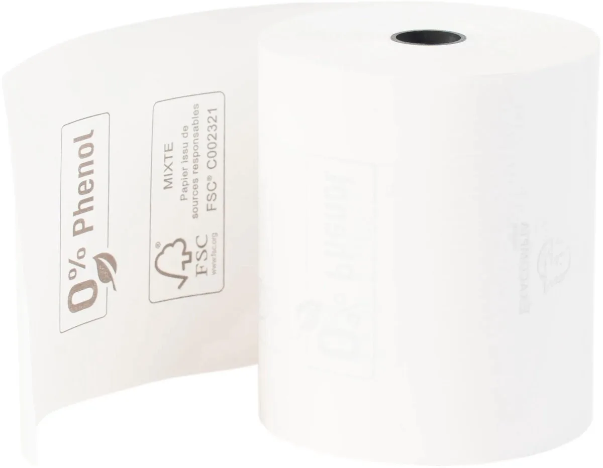 Exacompta 20x Kassarol 80x70m - 72m - 1 laag thermisch papier 48gm2 - fenolvrij - 43828E de Exacompta en Blanc – photo produit