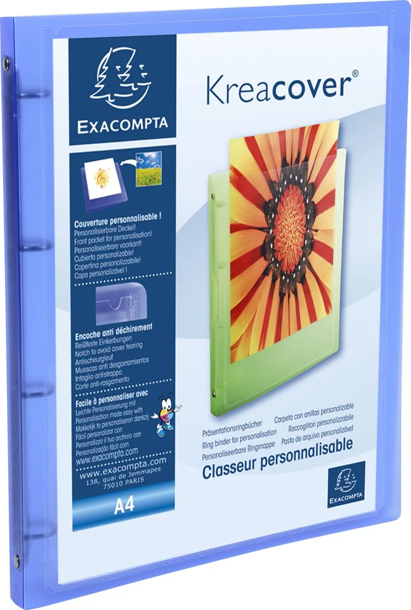 Exacompta 20x Kreacover Ringband Chromaline PP 5/10de met 4 ringen van 15mm - A4 - 51969E by Exacompta in Geassorteerd – product photo