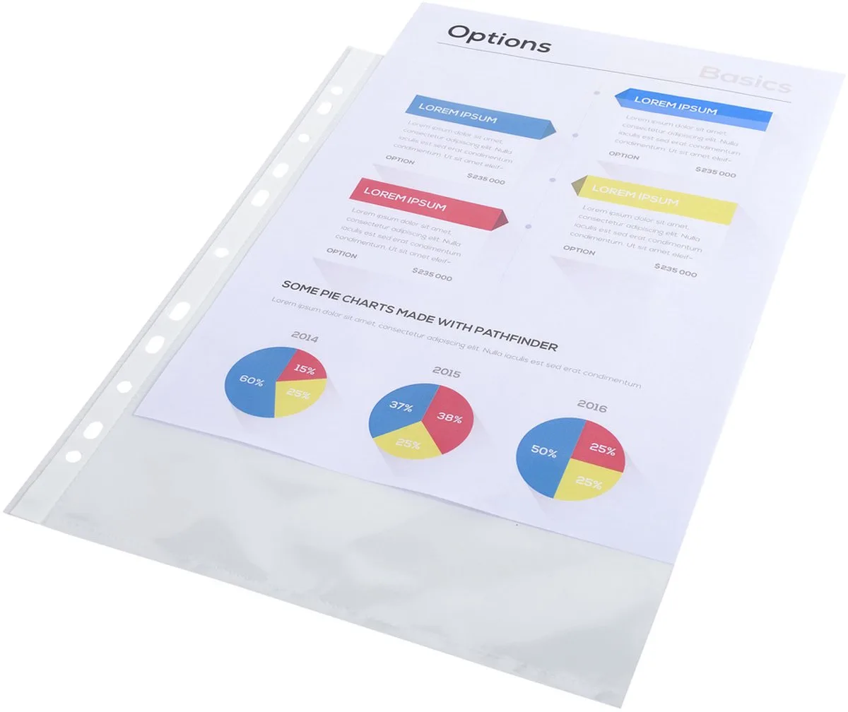 Exacompta 20x Pak van 50 geperforeerde showtassen gladde PP 5/100ste - A4 - 5250E by Exacompta in Transparent – product photo