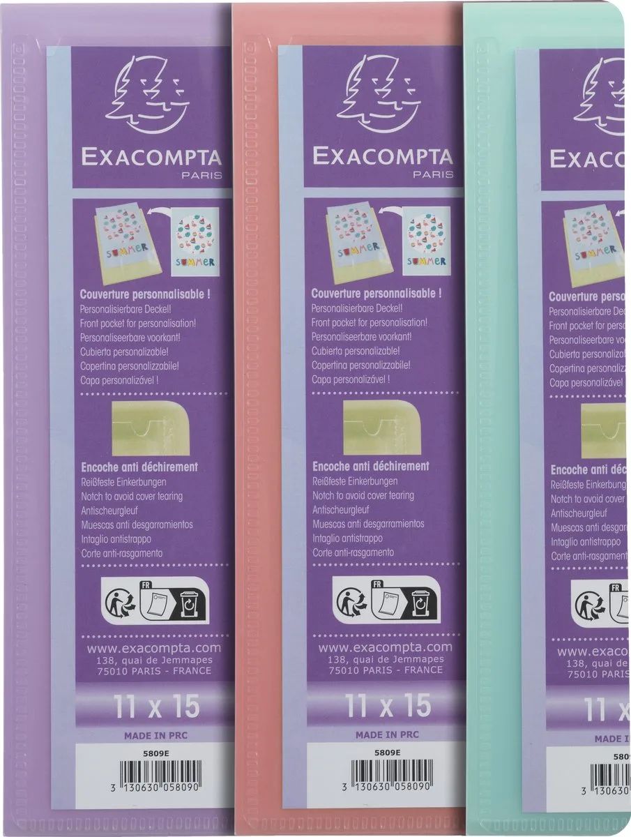 Exacompta 20x Showalbum 11x15cm in polypropyleen Kreacover Pastel 40 zichten - 5809E by Exacompta in Geassorteerd – product photo