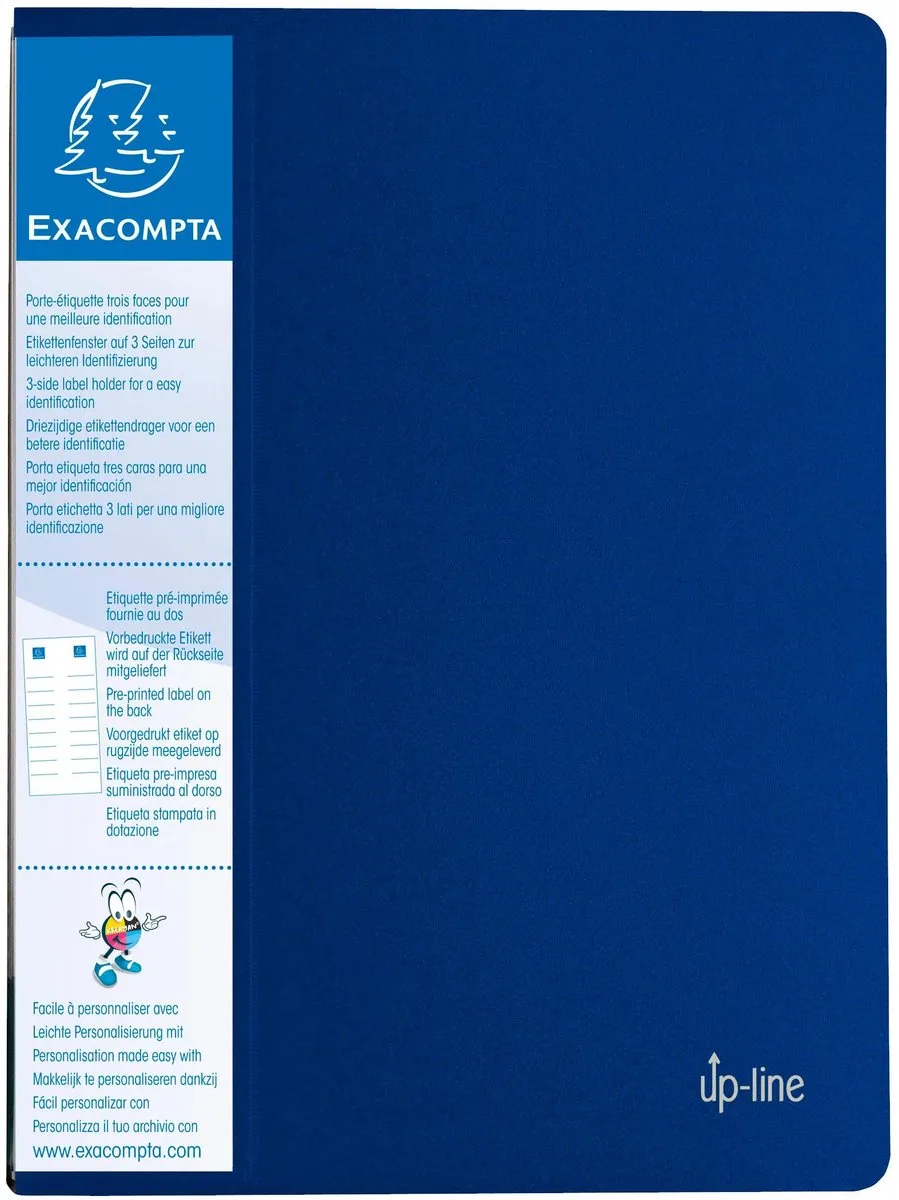 Exacompta 20x Up Line Showalbum met vaste rug en etiket op 3 zijden- harde PP- 20 tassen - 40 zichten - A4 - 88202E by Exacompta in Blue – product photo