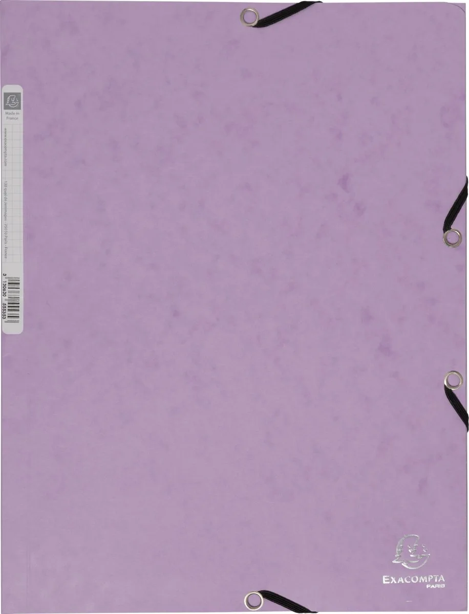 Exacompta 25x AQUAREL - Elastomap in glanskarton 400g/m2 - A4 - 55535E by Exacompta in Mauve – product photo