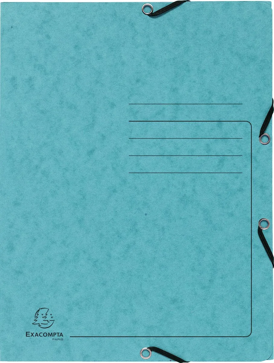 Exacompta 25x Bedrukte Elastomappen met klep - glanskarton 355g/m2 - A4 - 55422E by Exacompta in Turquoise – product photo