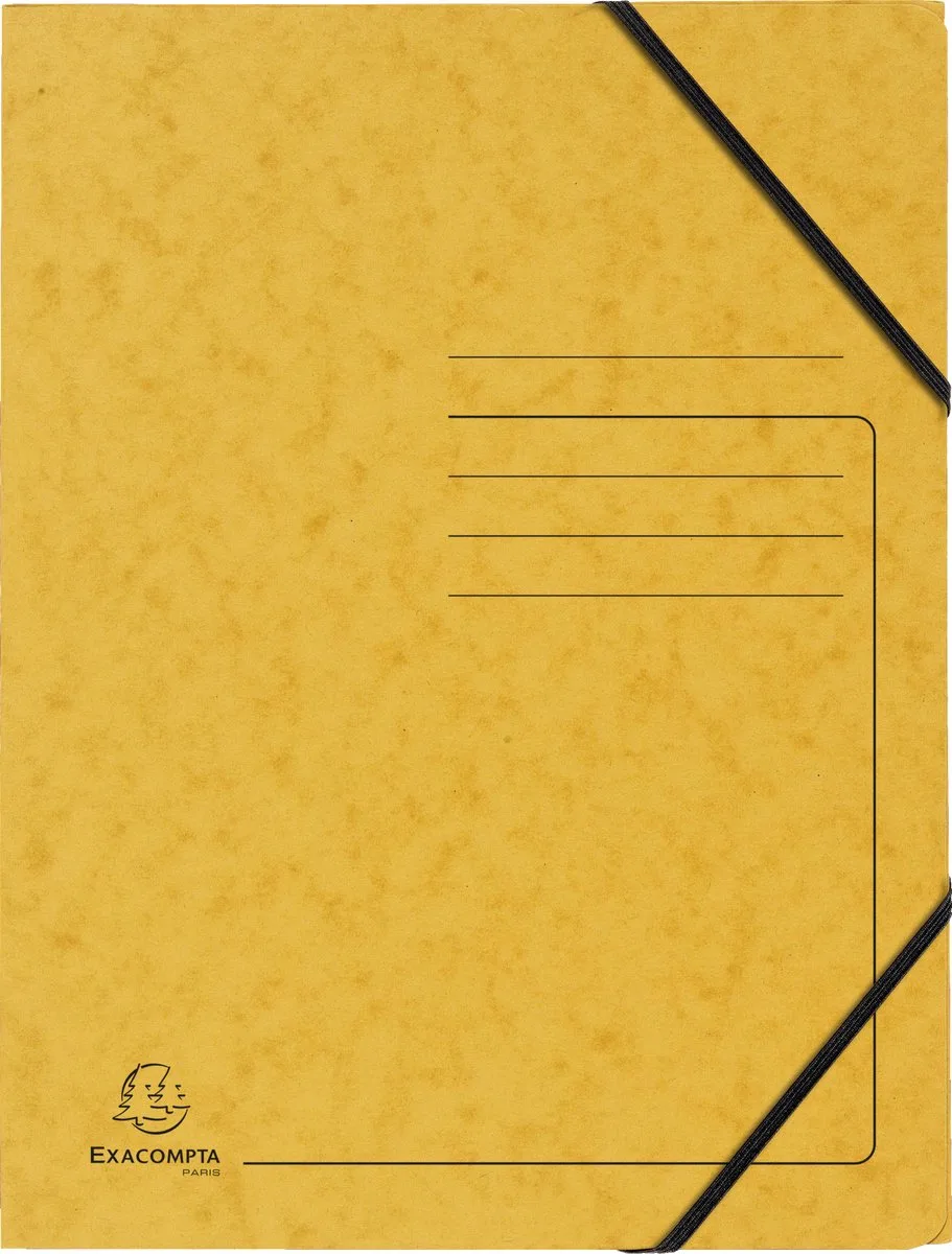 Exacompta 25x Bedrukte Elastomappen zonder klep - glanskarton 355g/m2 - A4 - 555419E by Exacompta in Yellow – product photo