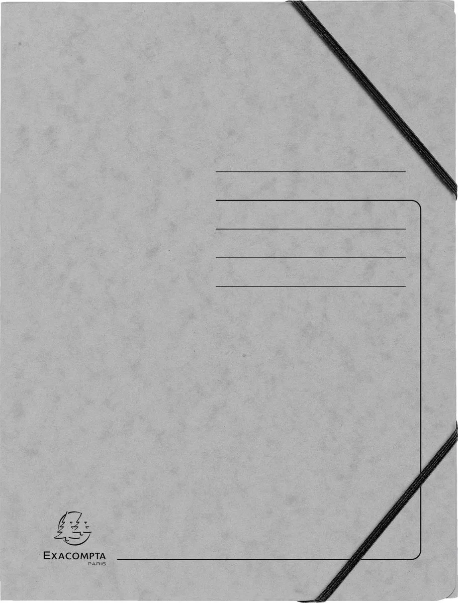 Exacompta 25x Bedrukte Elastomappen zonder klep - glanskarton 355g/m2 - A4 - 555471E de Exacompta en Gris – photo produit