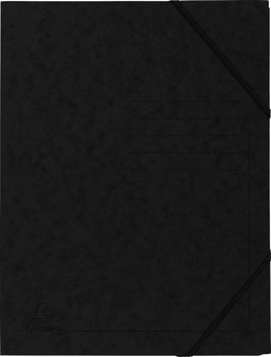 Exacompta 25x Bedrukte Elastomappen zonder klep - glanskarton 355g/m2 - A4 - 555411E by Exacompta in Black – product photo