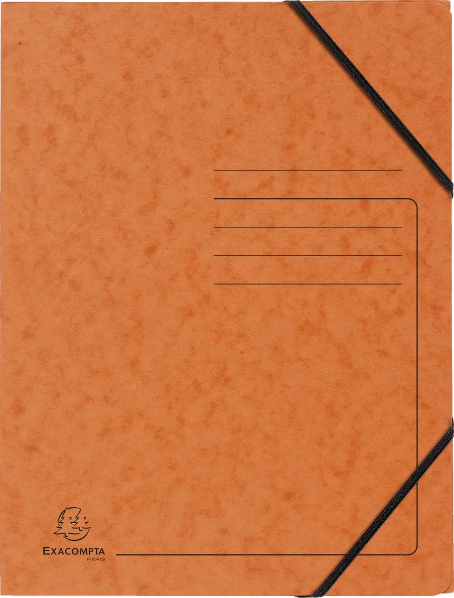 Exacompta 25x Bedrukte Elastomappen zonder klep - glanskarton 355g/m2 - A4 - 555414E by Exacompta in Orange – product photo