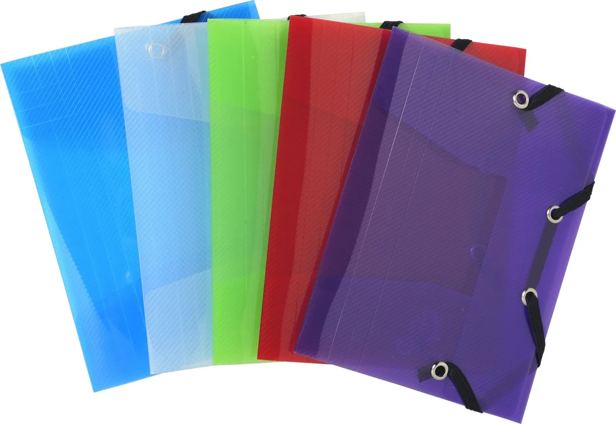 Exacompta 25x Crystal Color Elastomap 3 kleppen - pocket 12x16cm - 50700E de Exacompta en Geassorteerd – photo produit