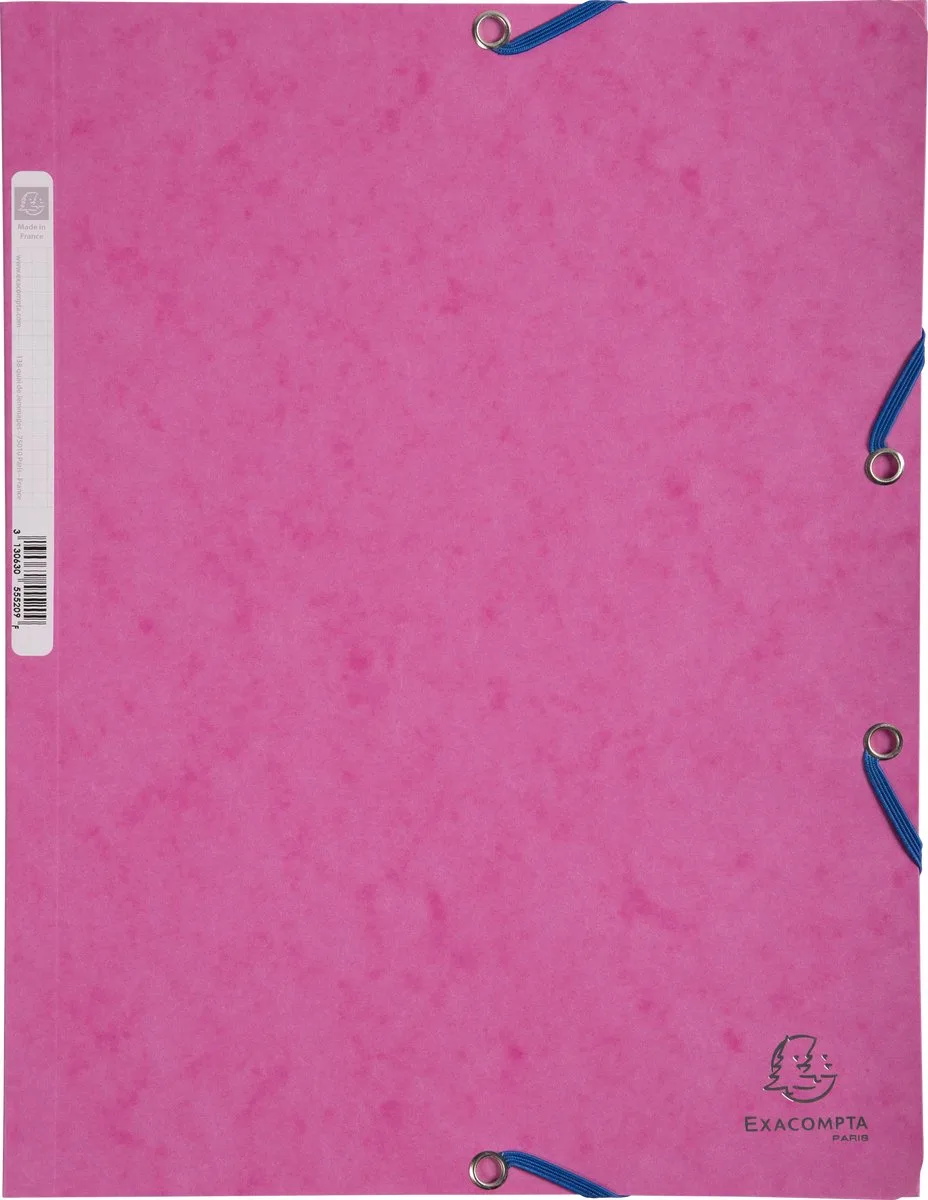 Exacompta 25x Elastomap 3 kleppen in glanskarton 400g/m2 - A4 - 55520E by Exacompta in Pink – product photo