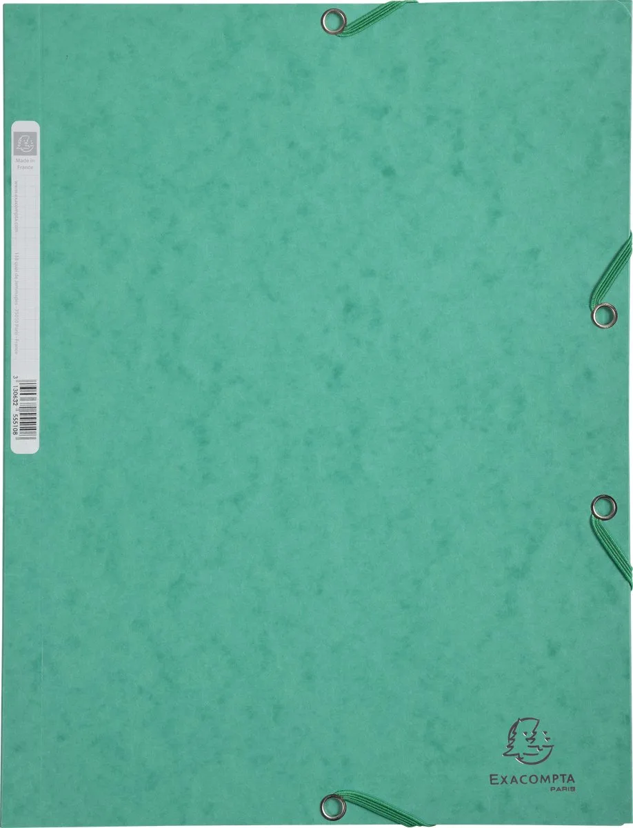 Exacompta 25x Elastomap 3 kleppen in glanskarton 400g/m2 - A4 - 55503E by Exacompta in Green – product photo