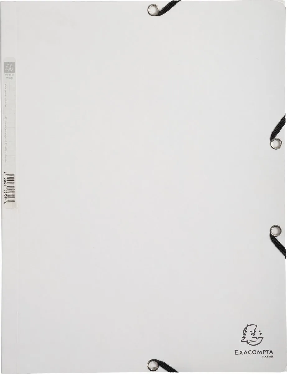 Exacompta 25x Elastomap 3 kleppen in glanskarton 400g/m2 - A4 - 55506E by Exacompta in White – product photo